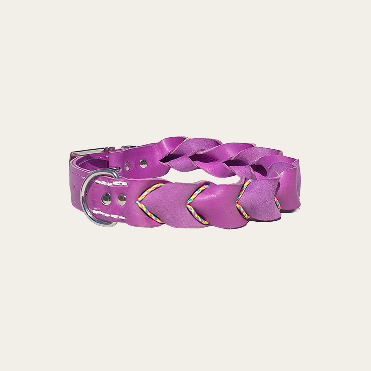 Hondenhalsband  – Italiaans Leer Purple & Birthday cake